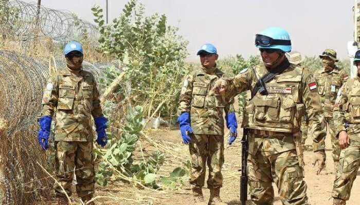 Dansatgas Indobatt-03 Pimpin Patroli Periksa Pagar Pembatas Camp di Sudan