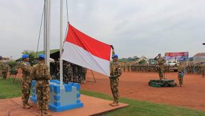 Satgas Kizi TNI Konga XXXVII-C Memperingati HUT RI ke-72 di Afrika Tengah
