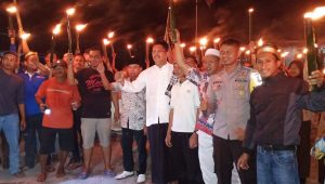 Teluk Pandan Sambut Hari Raya Idul Adha 1440 H Dengan Konvoi Kendaraan dan Pawai Obor